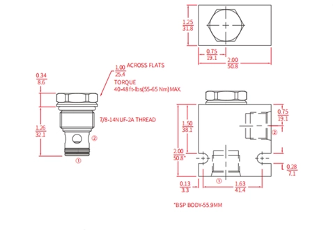 Desempenho/Dimensão/Desenho Seccional da Válvula Poppet ICV10-B20, Válvula de Retenção (Alta Pressão)