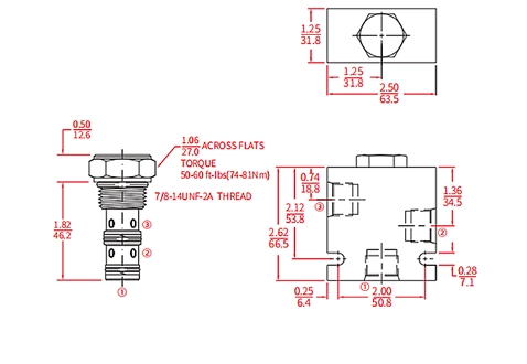 Desempenho/Dimensão/Desenho Seccional da Válvula de Esfera, Carga Shuttle (Alta Pressão)