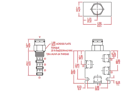 Desempenho/dimensão/desenho seccional da válvula de carretel de 3 vias pilotada IPD10-40