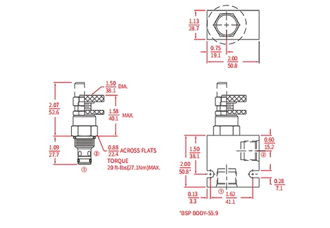 Desempenho/dimensão/desenho secional INV08-20 válvula de agulha