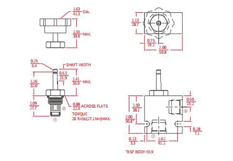 Desempenho/dimensão/desenho seccional da válvula de agulha hidráulica INV08-21