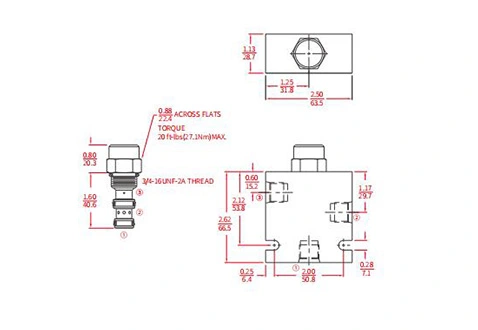 Desempenho/Dimensão/Desenho Seccional da Válvula IEP08-35 Elemento Lógico Pilotado