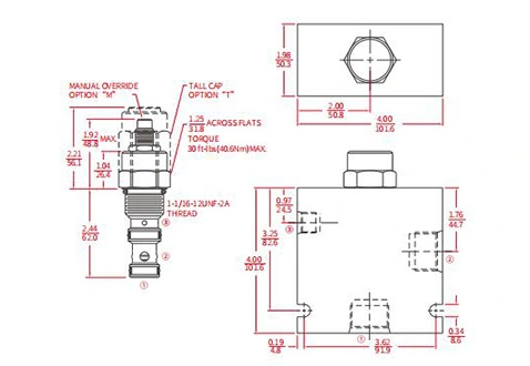 Desempenho/Dimensão/Desenho Seccional da Válvula IEP12-S35 Elemento Lógico Pilotado