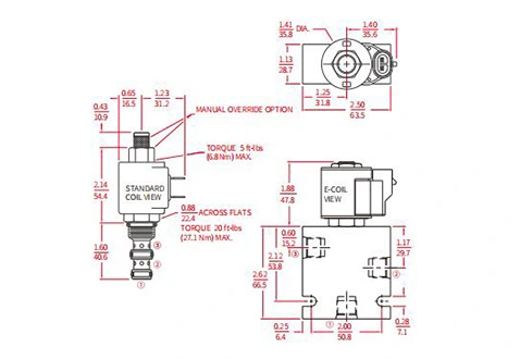 Desempenho/Dimensão/Desenho Seccional da Válvula Solenóide ISV08-33 Carretel de 3 Vias de 2 Posições