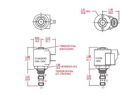 Desempenho/Dimensão/Desenho Seccional da Válvula Solenóide ISV08-35 Carretel de 3 Vias de 2 Posições