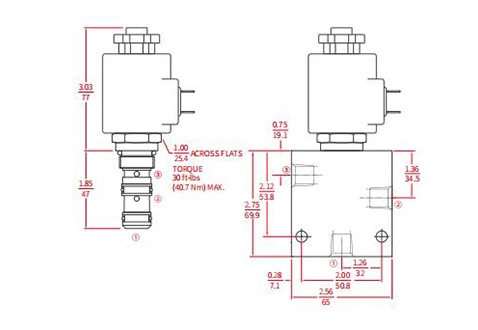 Desempenho/Dimensão/Desenho Seccional da Válvula Solenóide ISV10-38 Carretel de 3 Vias de 2 Posições