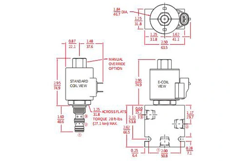 Desempenho/Dimensão/Desenho Seccional do Carretel ISV38-38 3-Way 2-Posição N.C. Válvula Solenóide