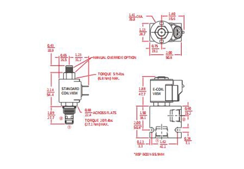 Desempenho/Dimensão/Desenho Seccional de ISV08-22 Poppet 2-Way N.C. Válvula Solenóide