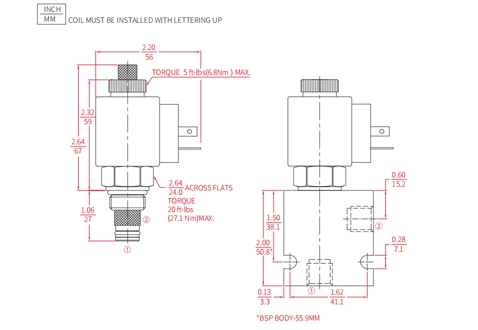 Desempenho/Dimensão/Desenho Seccional de ISV08-B20 Poppet 2-Way N.C. Válvula Solenóide