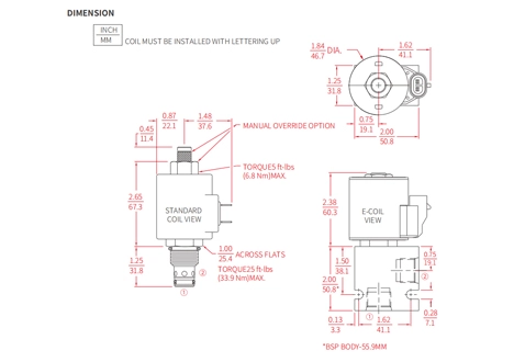 Desempenho/Dimensão/Desenho Seccional de ISV10-20 Poppet 2-Way N.C. Válvula Solenóide