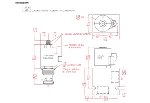 Desempenho/Dimensão/Desenho Seccional de ISV16-B20 Poppet 2-Way N.C. Válvula Solenóide