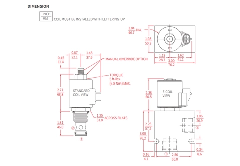 Desempenho/Dimensão/Desenho Seccional de ISV12-22 Poppet 2-Way N.C. Válvula Solenóide